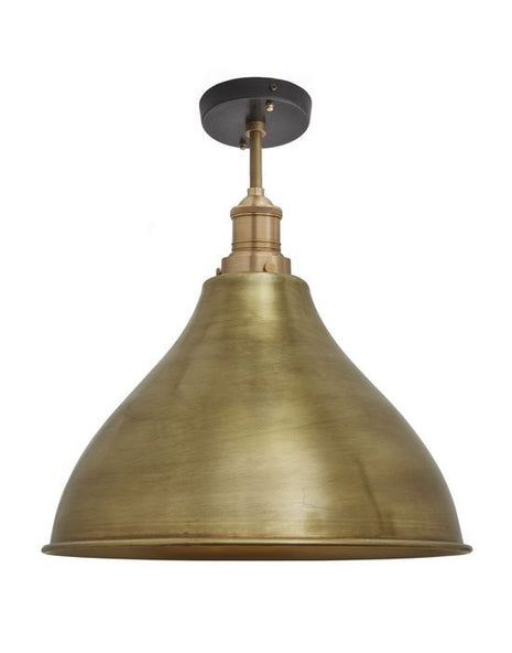 Outlet Brooklyn flush ceiling light - cone shade - Large, Brass shade / brass fitting