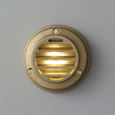 Louvred cast brass step light