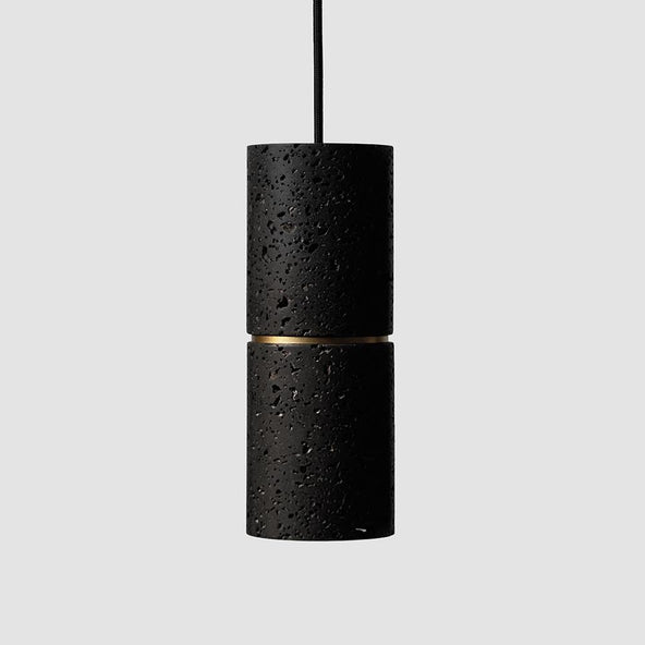 Outlet Ri pendant - Lava stone - brass