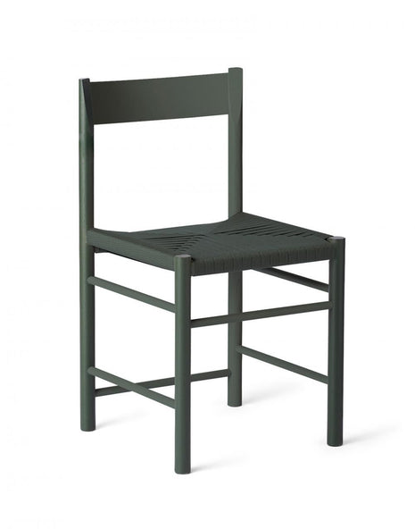 Ex-Display Brdr Kruger F Dining Chair - Green Ash, Polyester Weaved Seat without Armrest