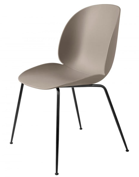 Ex-Display GUBI Beetle Dining Chair - Conic Base - Matt Black Base, New Beige