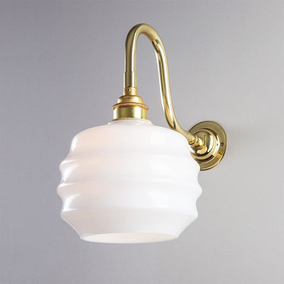 Old School Electric Deco opal glass wall light