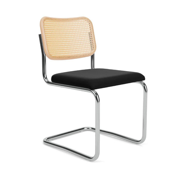 Knoll Cesca Armless Chair With Upholstered Seat & Cane Back