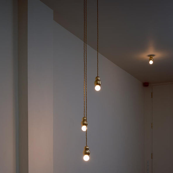 Ball light ceiling rose pendant - rod