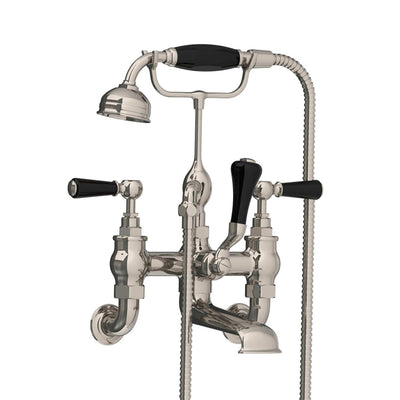 Lefroy Brooks Classic Wall Mounted Bath Shower Mixer with Black Levers BL1166