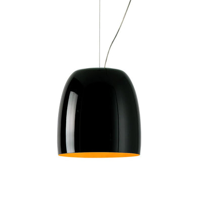 Glass Notte pendant - black with gold interior