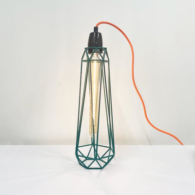 Outlet Diamond cage table lamp - Slim 2, Blue with orange cable