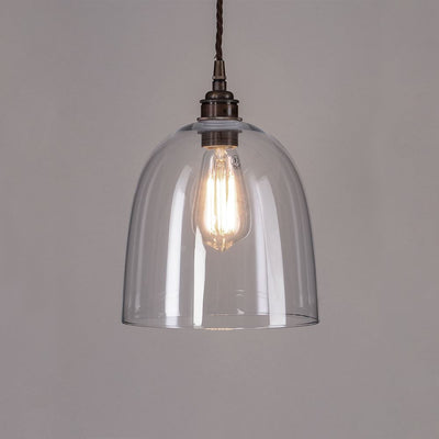 Old School Electric Bell Blown Glass Pendant Light