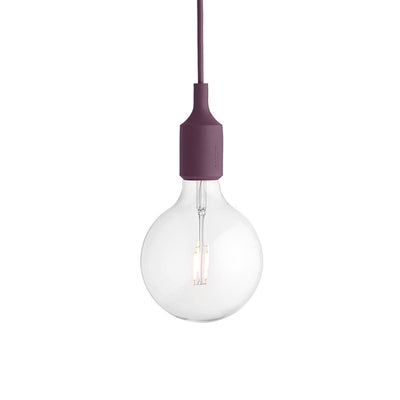 Outlet E27 pendant lamp - LED - Burgundy, None