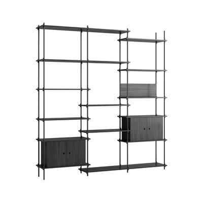 MOEBE triple shelving system with 2 cabinets