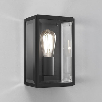 Ex Display Homestead exterior box light - 160, Black with clear glass