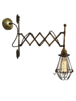 Scissor arm wall light - classic cage