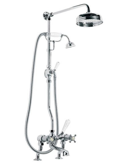 Lefroy Brooks CH1701 Connaught Bath Shower Mixer with Riser Kit, Lever Diverter, Hand Shower and 8 inch Rose