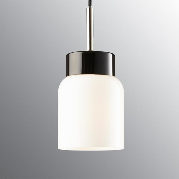 Outlet Smycka Tova Pendant Light - Black base, opal glass