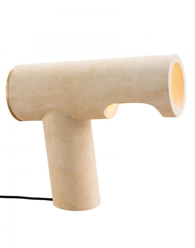 Simple table lamp - Limestone, brass