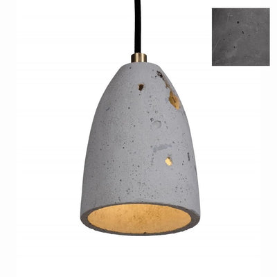 Outlet Febe volcano pendant - Extra small - anthracite, Steel detailing, Matching concrete ceiling rose