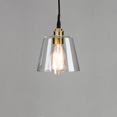 Old School Electric Tapered blown glass bathroom pendant