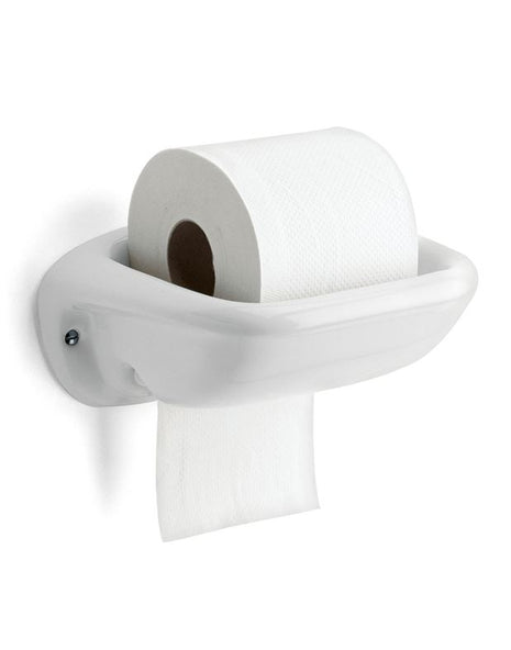 Porcelain toilet roll holder