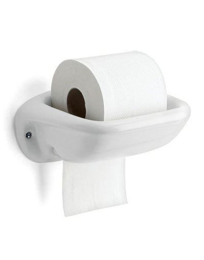 Porcelain toilet roll holder