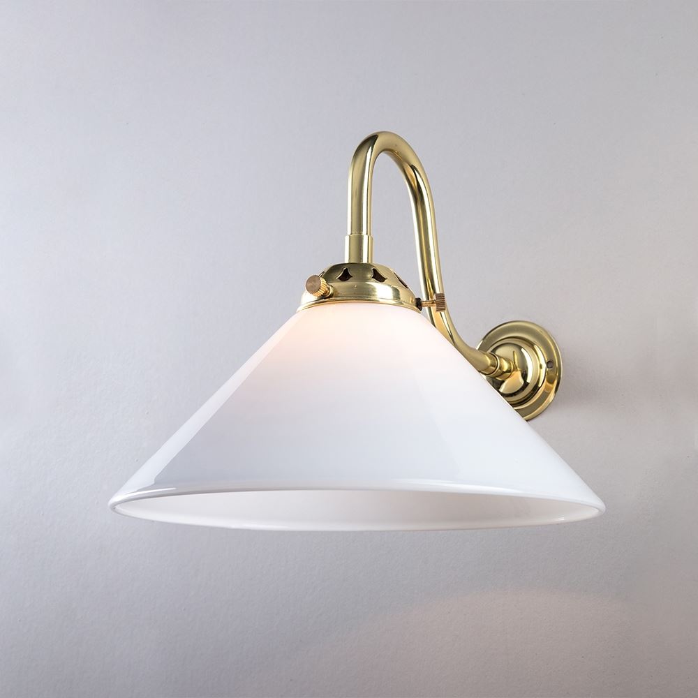 Old School Electric B22 Conical glass wall light Holloways of Ludlow