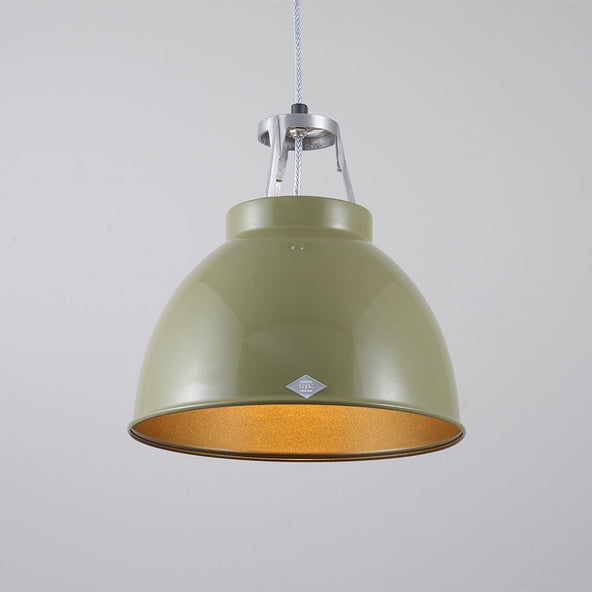 Outlet Titan pendant - size 1 - Olive green - bronze interior, None