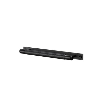 Outlet Pull bar - small with plate - knurled pattern - Black