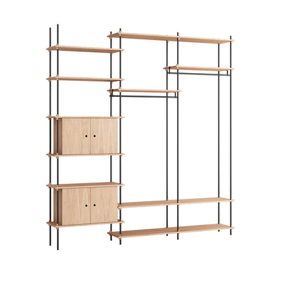 MOEBE triple shelving system, 2 cabinets, 2 open clothes rails