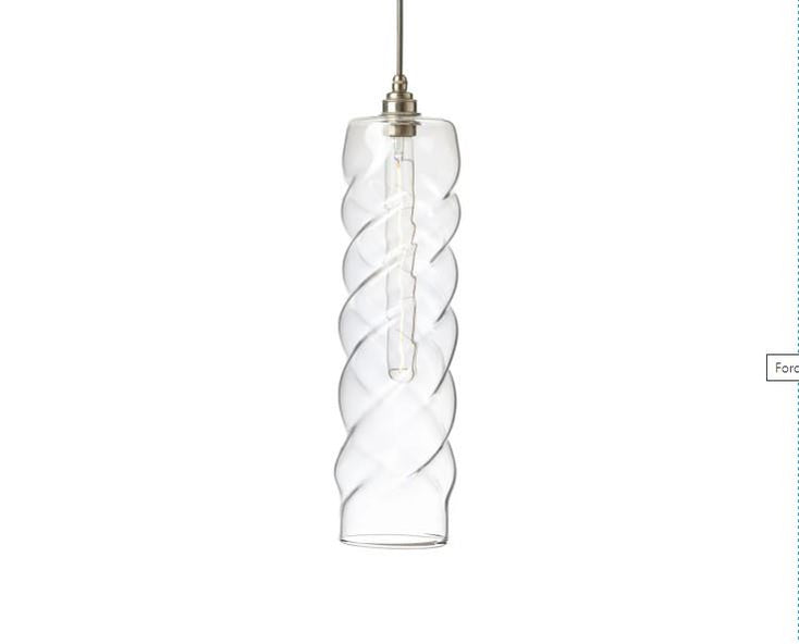 Piccadilly Twist Pendant, Large, clear glass