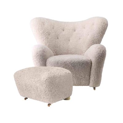 Audo Copenhagen Tired Man Sheepskin Lounge Chair with Free Ottoman