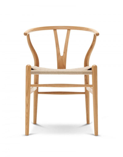 B Stock Carl Hansen & Son CH24 Wishbone Chair - Natural Paper Cord Seat - Oiled Oak