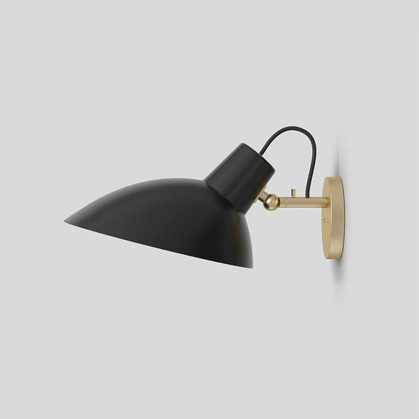 Outlet VV Cinquanta Wall Light - Brass Mount - Black Reflector