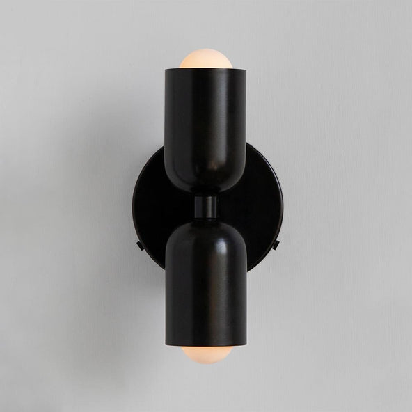 Outlet Up down wall sconce - Black / black