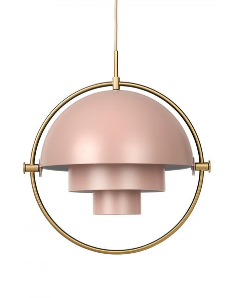 Outlet Multi-Lite pendant light - large - Rose Dust / brass details