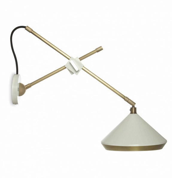 Outlet Shear wall light - Brass & Matte Old English White