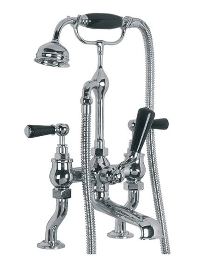 Lefroy Brooks BL1100 Classic Bath Shower Mixer with Black Ceramic Lever Handles