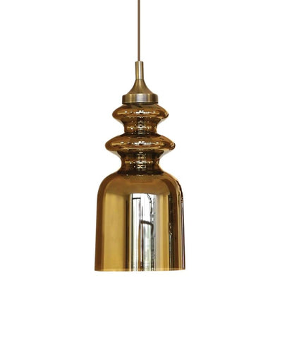 Outlet Contardi Messalina Pendant Light - Dark Amber, Satin Gold Nickel