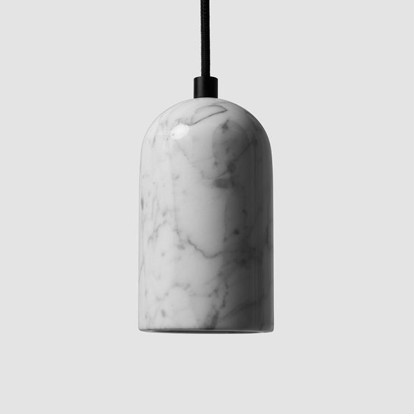 Outlet Bento U pendant - White marble and black aluminium