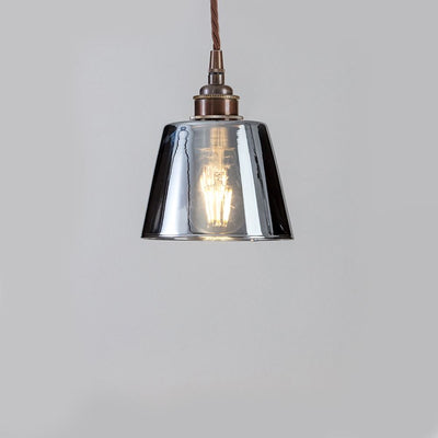 Old School Electric Tapered Blown Glass Pendant Light - Smoked