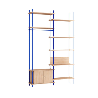 MOEBE double shelving system, 1 cabinet, desk and clothes rail