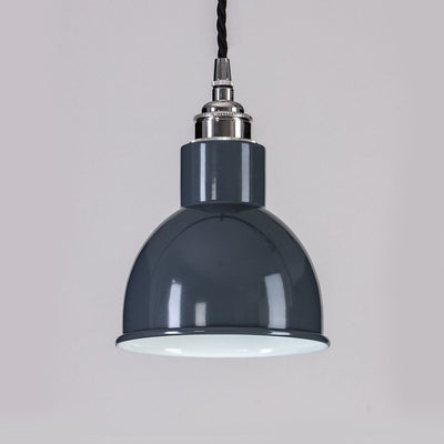 Old School Electric Churchill Pendant Light with Coloured Shade