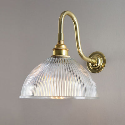 Old School Electric Prismatic dome swan arm wall light