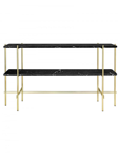 GUBI TS Console Table with Brass Frame - with Shelves