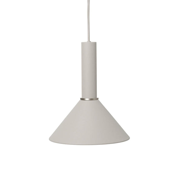 Outlet Cone Pendant Light - Light grey, high pendant