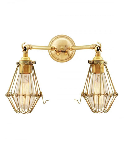 Vintage cage double wall light