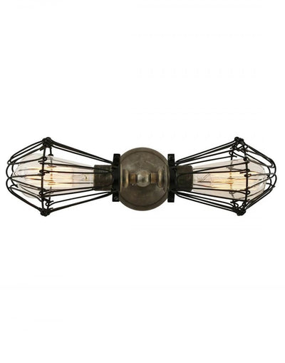 Vintage cage double wall light - flush