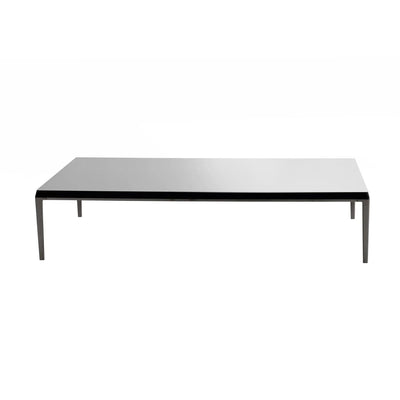 B&B Italia Michel Coffee Table - Glass Top and Black Painted Chrome Base