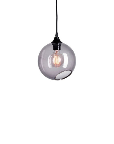 Outlet Ballroom pendant - Standard, Smoke - silver edge with black fittings