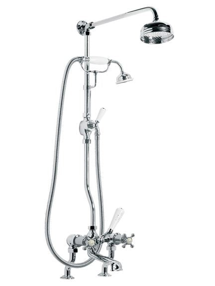 Lefroy Brooks CH1700 Connaught Bath Shower Mixer with Riser Kit, Lever Diverter, Handshower and 5 inch Rose