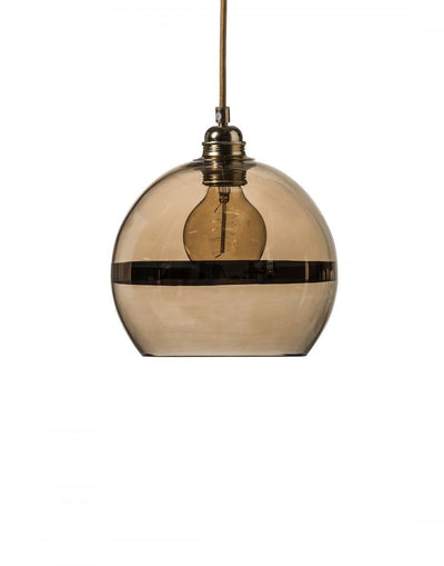 Outlet Rowan Pendant With Stripe - Medium - gold stripe / golden smoke (round gold wire)