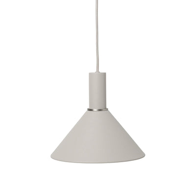 Outlet Cone Pendant Light - Light grey, low pendant